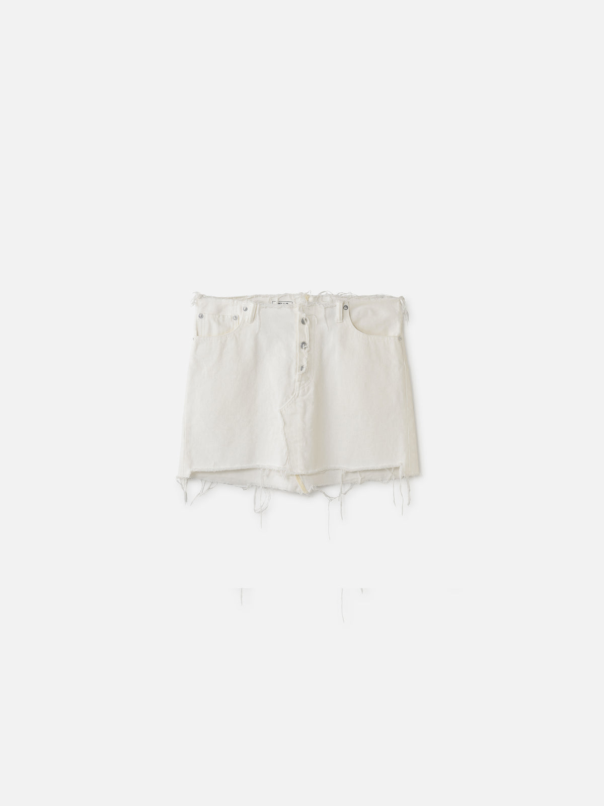 Mini-jupe en jean 5 poches (blanc)