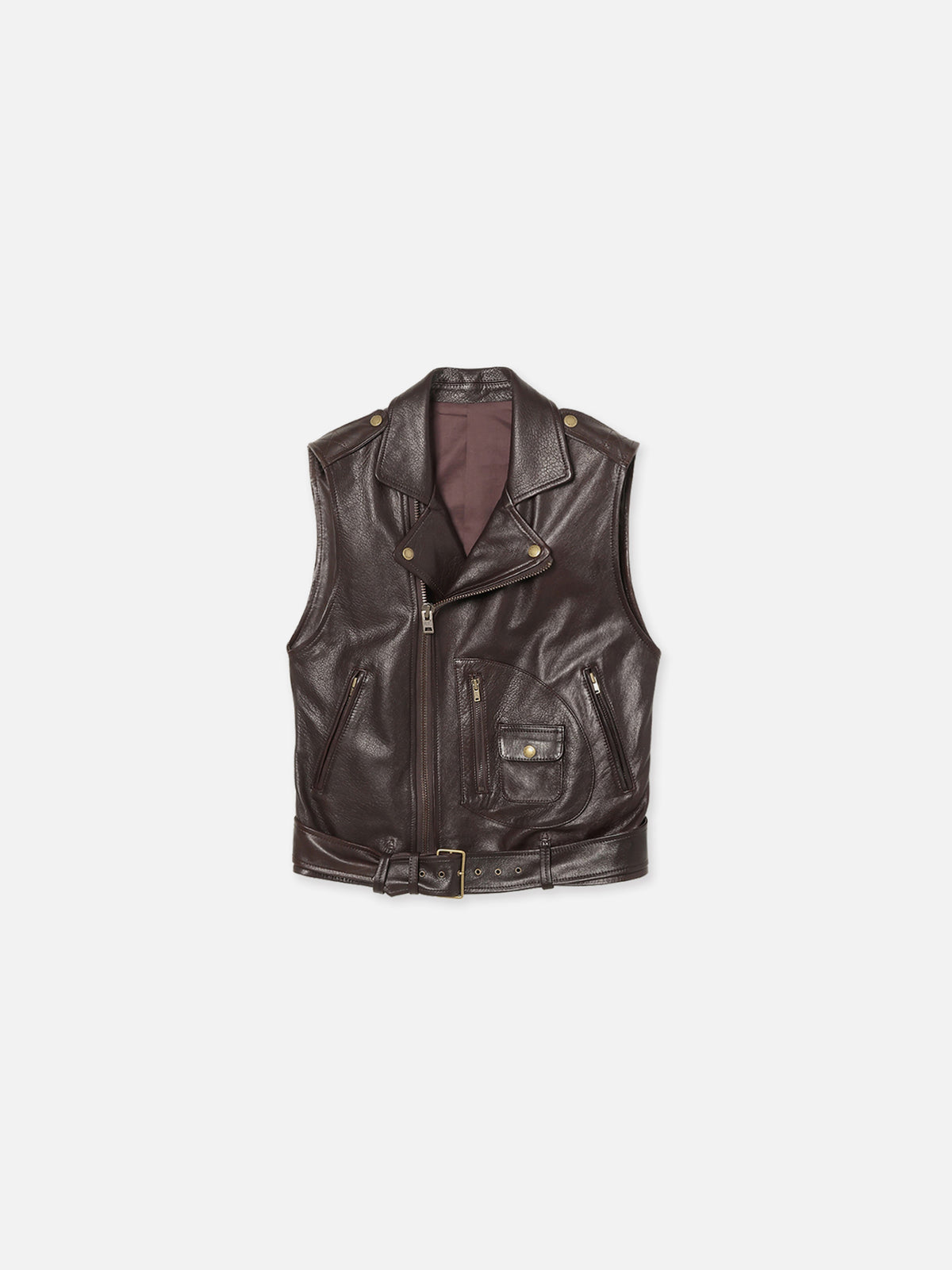 GILET EN CUIR DE MOTARD