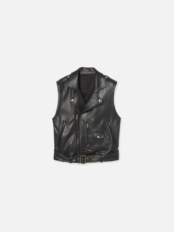 GILET EN CUIR DE MOTARD