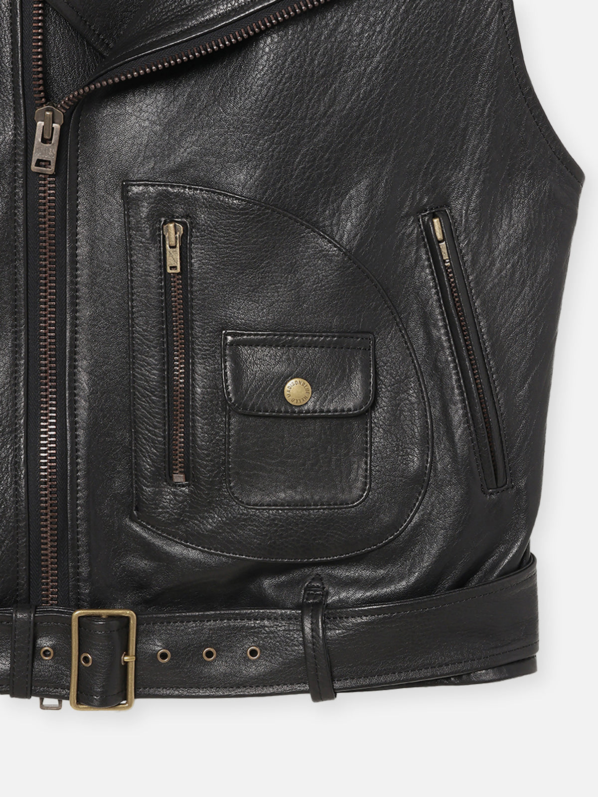 GILET EN CUIR DE MOTARD