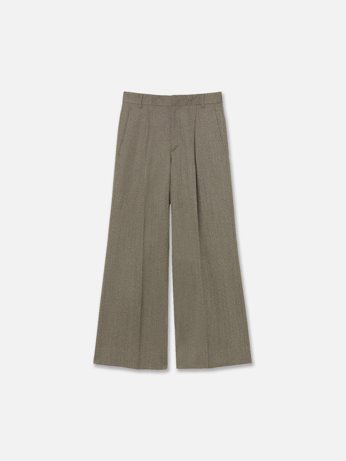 WIDE TUCK PANTS HERRINGBONE