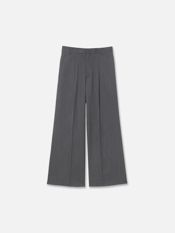 PANTALON LARGE À PLIS CHEVRON