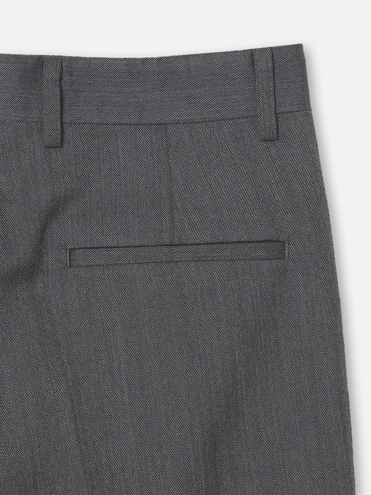WIDE TUCK PANTS HERRINGBONE