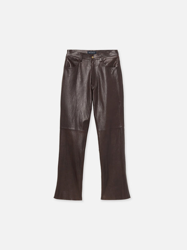 PANTALON DROIT EN CUIR HOMME
