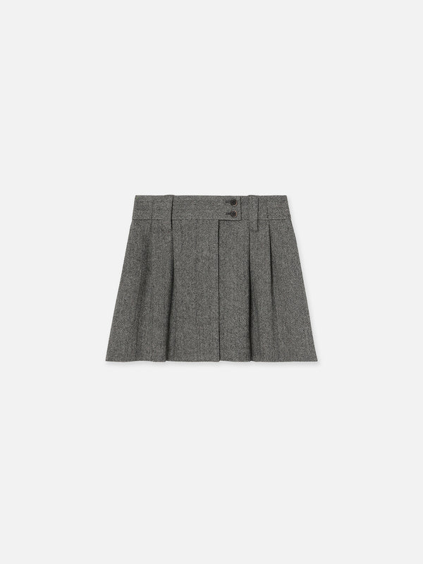 JUPE COURTE REMANIÉE EN SERGE DE HERRINGBONE