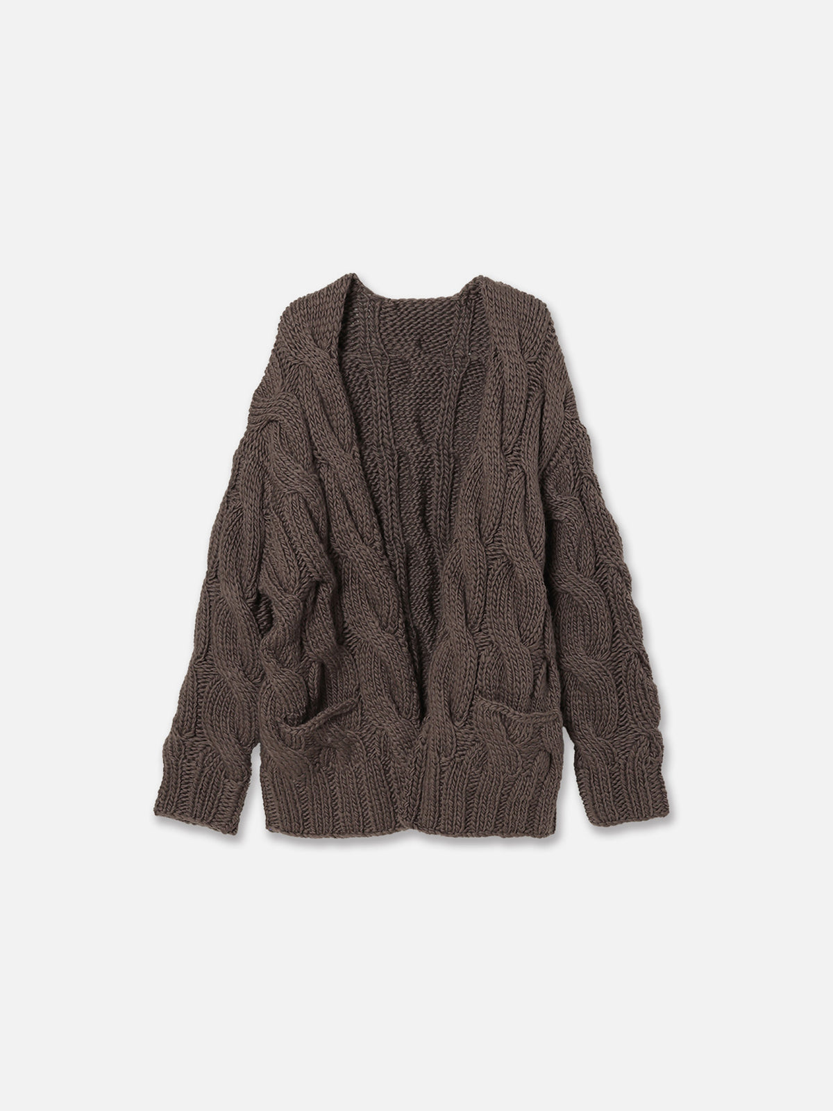HAND KNIT CABLE SHAWL CARDIGAN