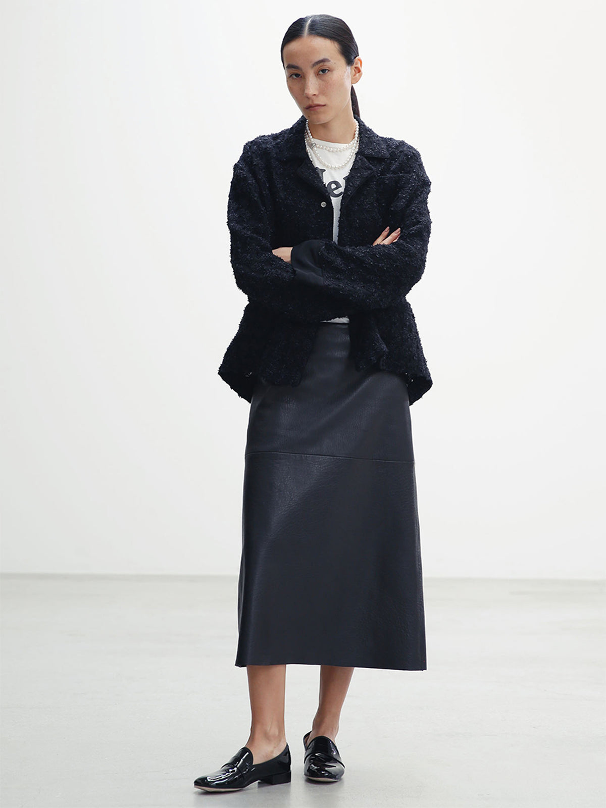 A LINE SKIRT LEATHER