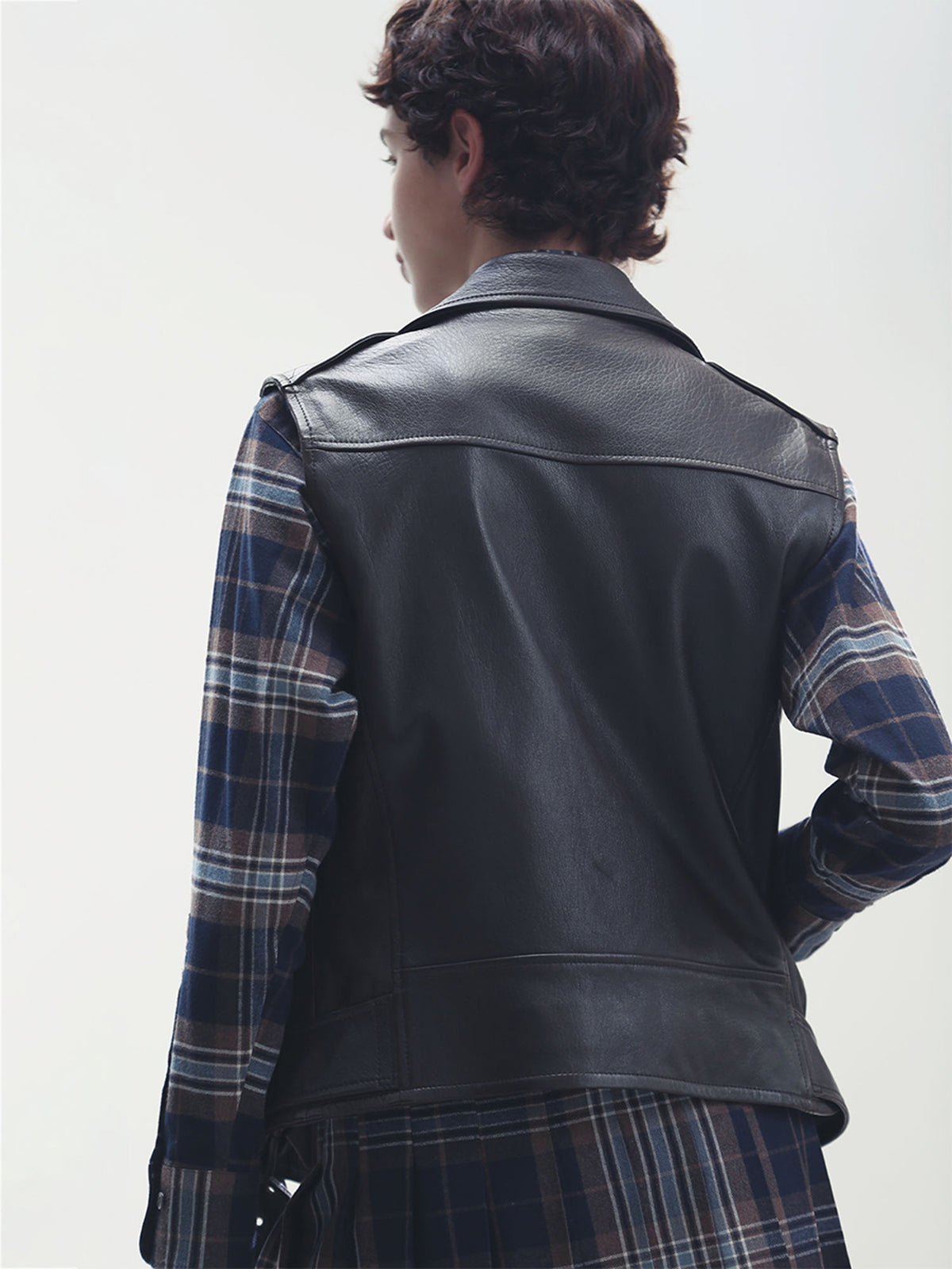 GILET EN CUIR DE MOTARD