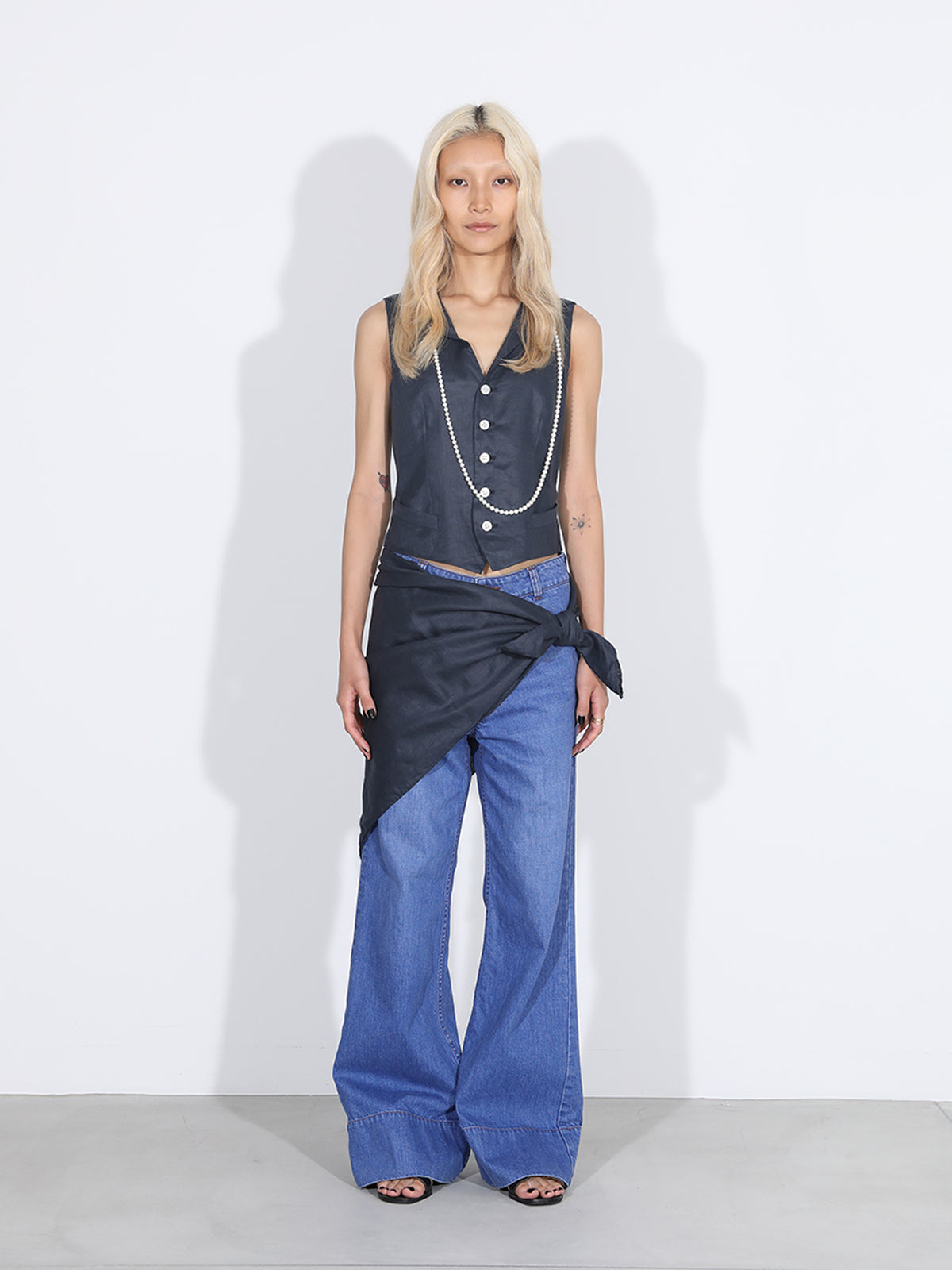 BAGGY FLARE PANTS DENIM