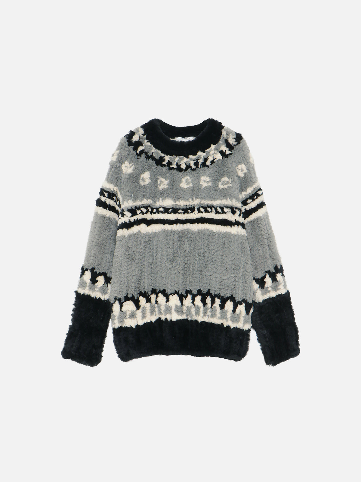 HAND-KNITTED NORDIC SWEATER FUR